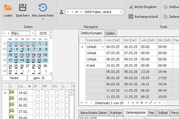 Zeiterfassung Screenshot